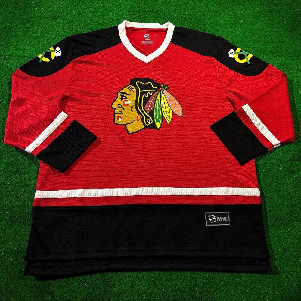 Chicago Blackhawks NHL Hockey Jersey Men’s XL Red Blank Home Team Apparel